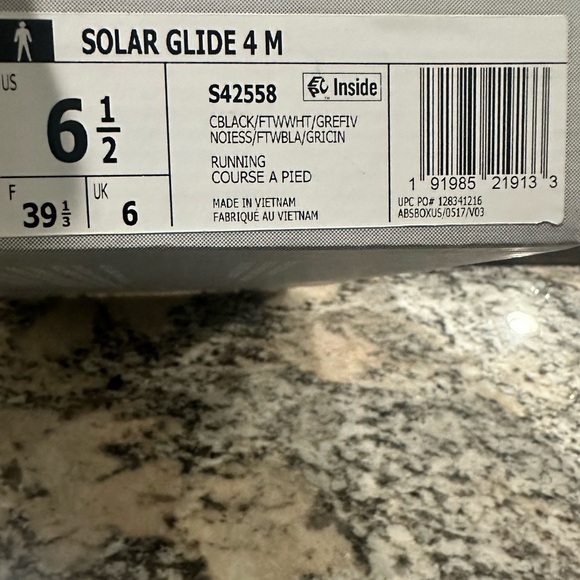 Brand New in box Adidas Unisex Solar Glide Run Shoes Black White Grey NWT Men6.5 - Picture 4 of 7